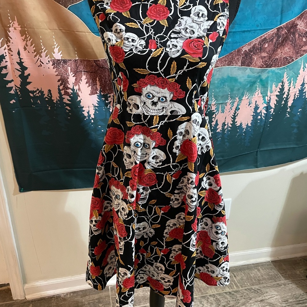 Vintage style skull and Halloween dress